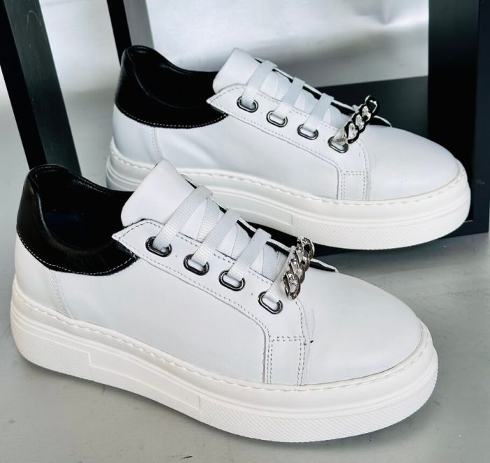 Pantofi piele naturala Elaine chain - imagine 4