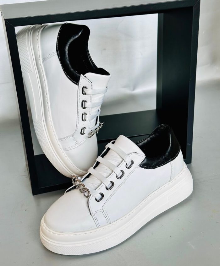 Pantofi piele naturala Elaine chain - imagine 2