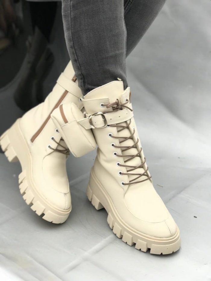 Ghete piele naturala Hamburg Cream - imagine 3