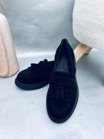 Espadrile piele naturala Clari velur negru - imagine 2