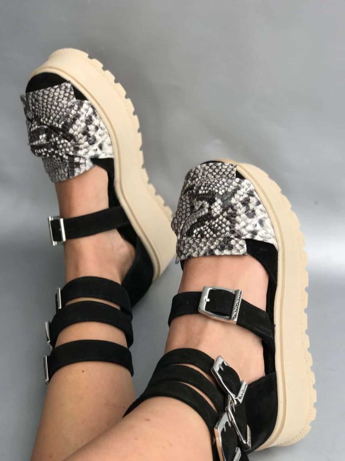 Sandale piele naturala Tournett Snake - imagine 3