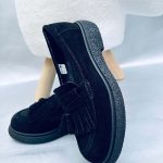 Espadrile piele naturala Clari velur negru