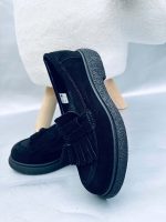 Espadrile piele naturala Clari velur negru