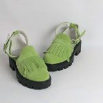 Sandale piele naturala Lime
