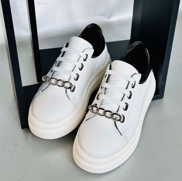 Pantofi piele naturala Elaine chain - imagine 3