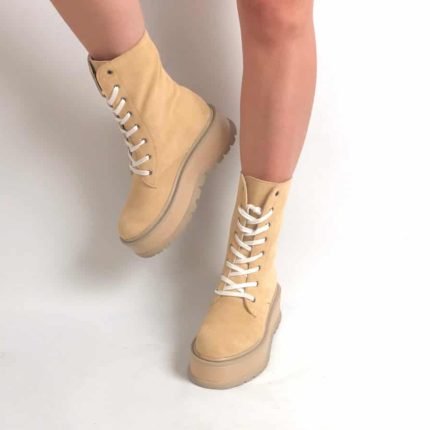 Ghete piele naturala Karamell