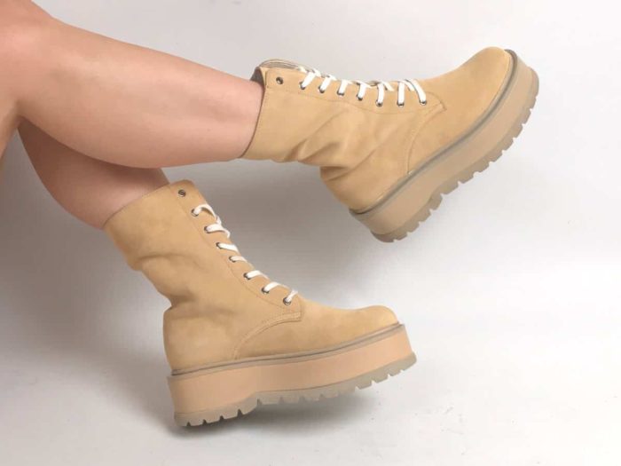 Ghete piele naturala Karamell - imagine 2