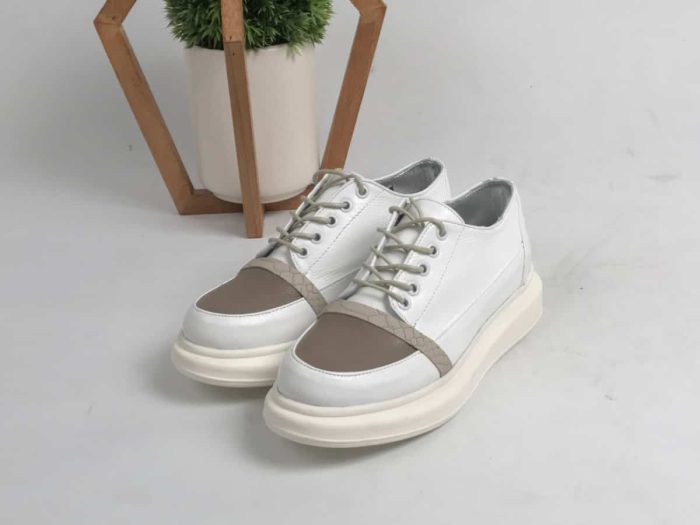 Pantofi piele naturala Alleras White - imagine 3