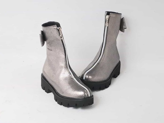 Ghete piele naturala Grey - imagine 4