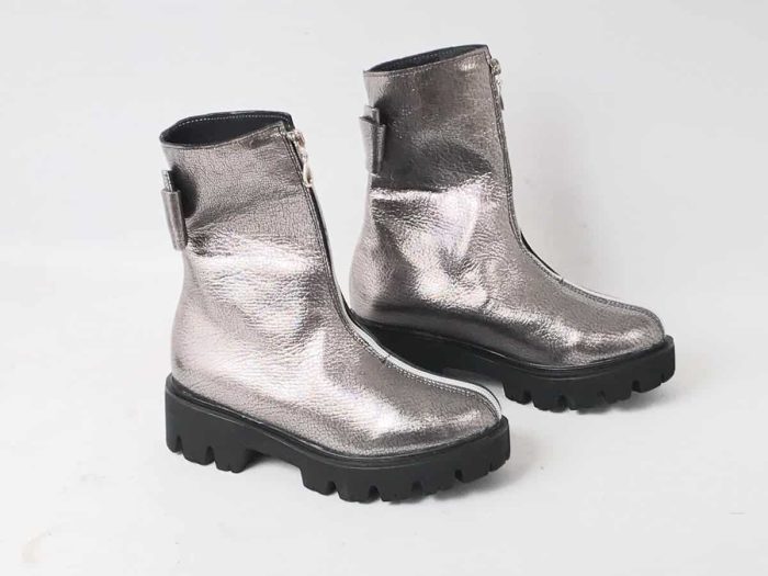 Ghete piele naturala Grey - imagine 3