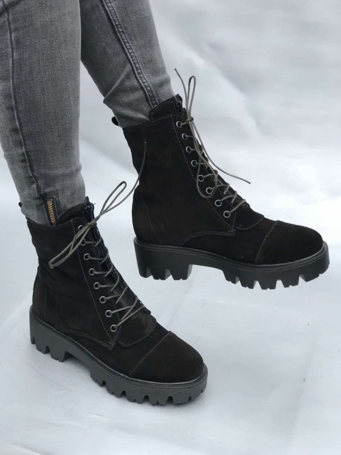 Ghete piele naturala Crema - imagine 2