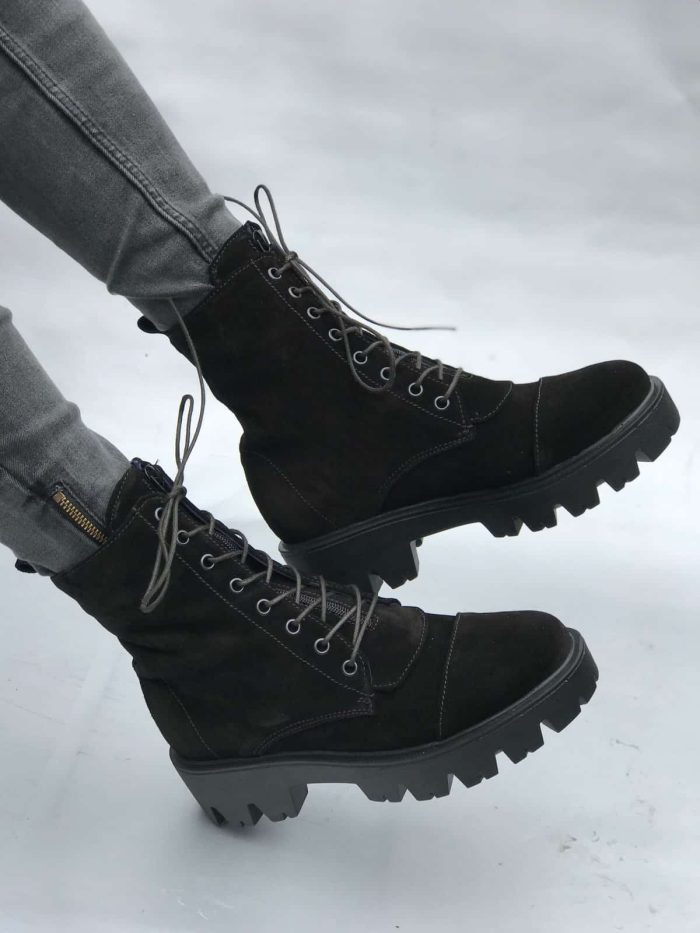 Ghete piele naturala Crema - imagine 3