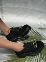 Pantofi piele naturala Cora Glitter