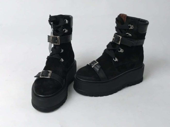 Ghete piele naturala Koln black - imagine 2