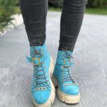 Ghete piele naturala Namiko Blue