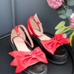 Sandale piele naturala Fundi rosu