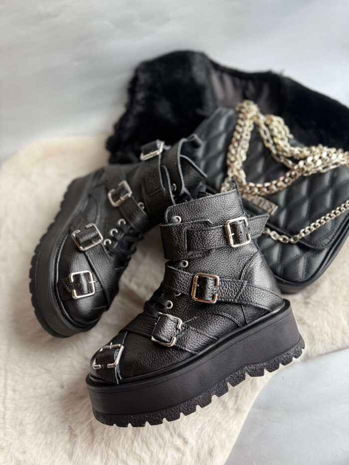 Ghete piele naturala Betti - imagine 3