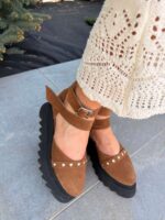 Pantofi piele naturală Avelia maro - imagine 5