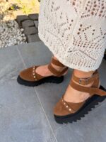 Pantofi piele naturală Avelia maro - imagine 7