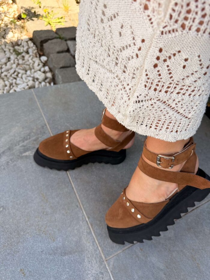 Pantofi piele naturală Avelia maro - imagine 7