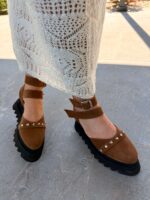 Pantofi piele naturală Avelia maro - imagine 4