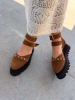 Pantofi piele naturală Avelia maro