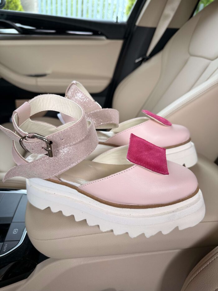 Pantofi piele naturală Elvyra patratele ticlam - imagine 2