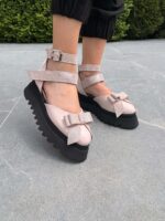 Pantofi piele naturală Aurelle roz pal
