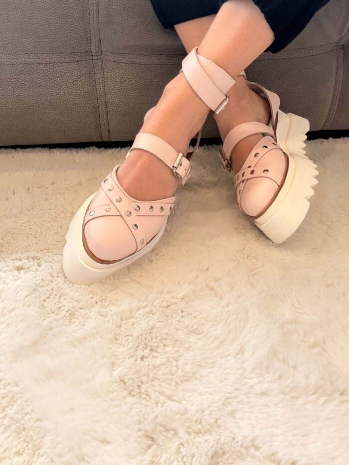 Pantofi piele naturală Rovigo roz pal - imagine 5
