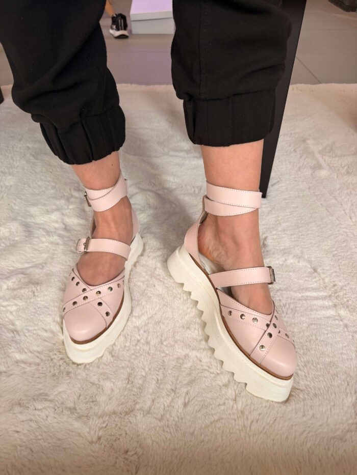 Pantofi piele naturală Rovigo roz pal - imagine 4