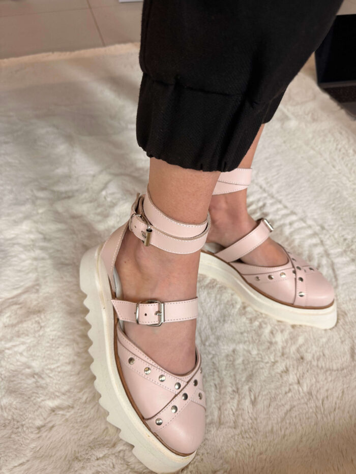 Pantofi piele naturală Rovigo roz pal - imagine 2