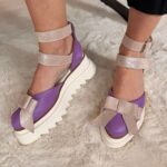 Pantofi piele naturală Aurelle mov