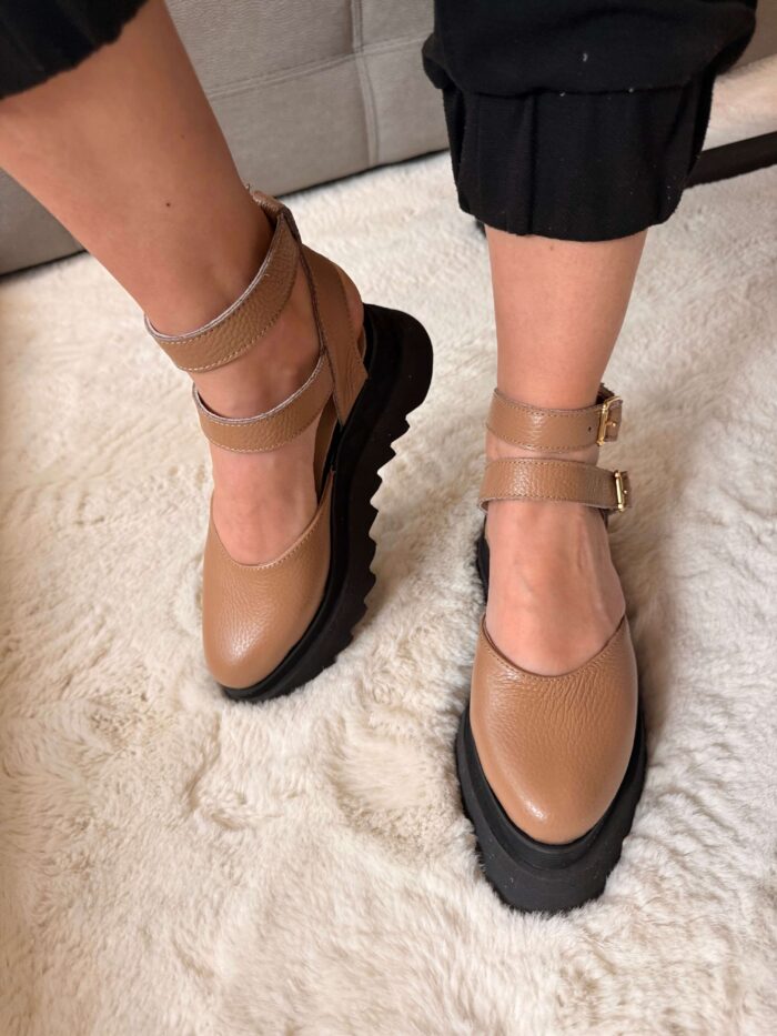 Pantofi piele naturală Motion capucino - imagine 5