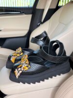 Pantofi piele naturală Aurelle croco sarpe galben - imagine 5