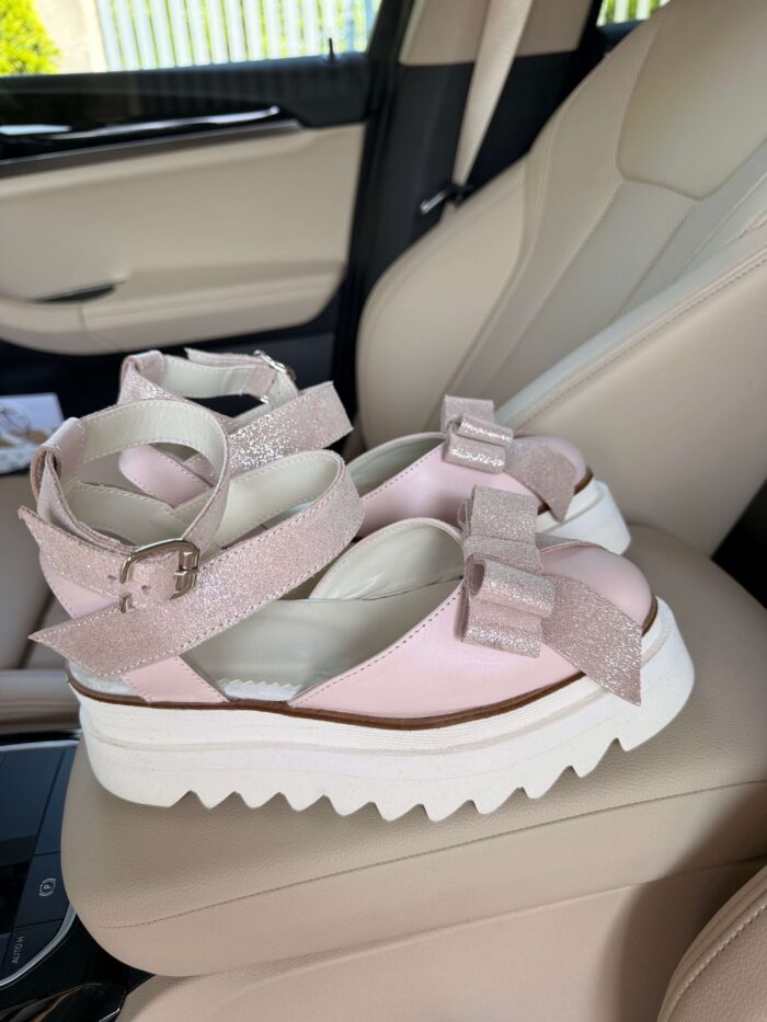 Pantofi piele naturală Aurelle roz pal - imagine 3