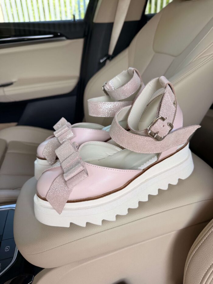 Pantofi piele naturală Aurelle roz pal - imagine 2