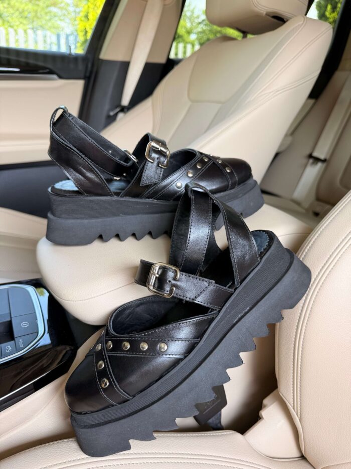 Pantofi piele naturală Rovigo negru - imagine 5