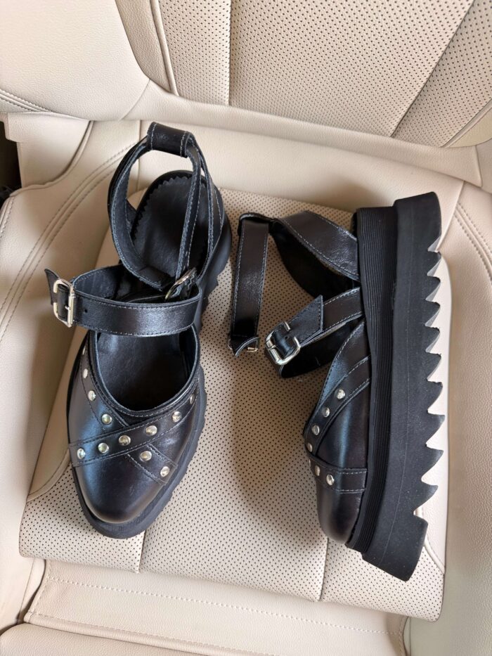 Pantofi piele naturală Rovigo negru - imagine 4
