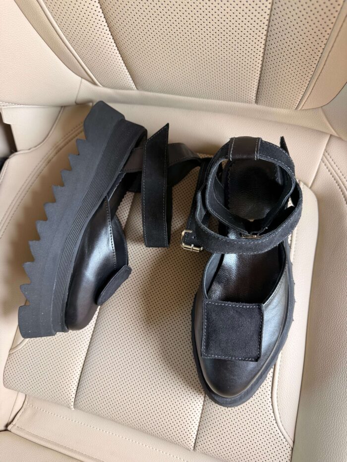 Pantofi piele naturală Elvyra negru - imagine 4