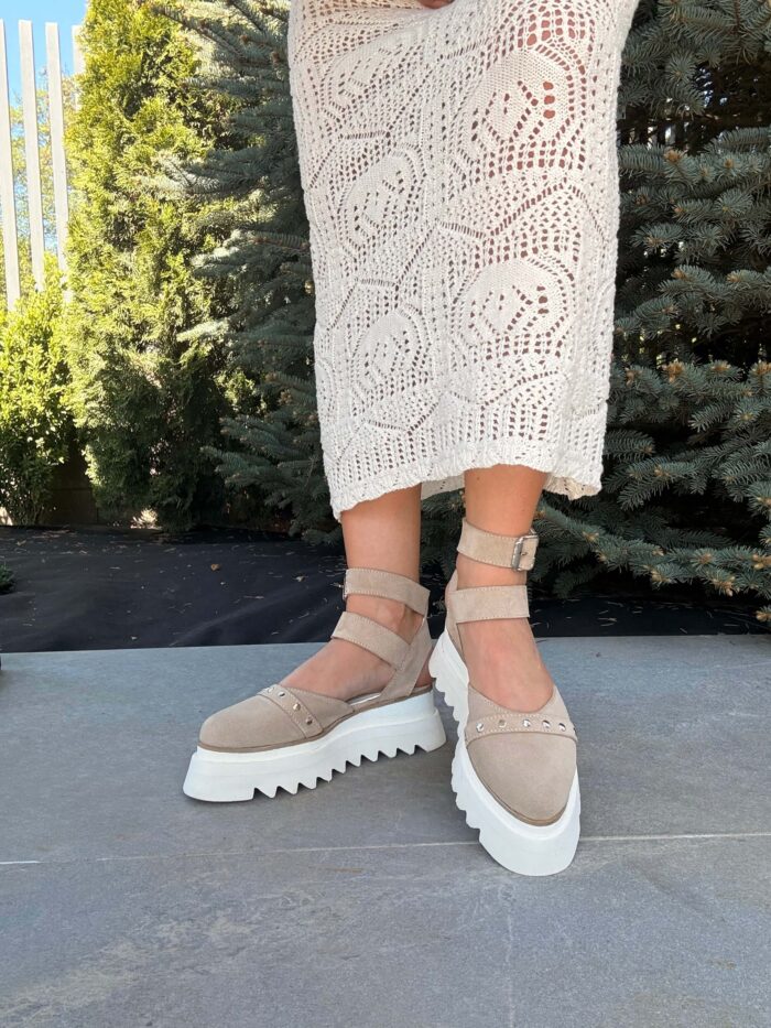 Pantofi piele naturală Avelia crem - imagine 8
