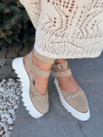 Pantofi piele naturală Avelia crem - imagine 4