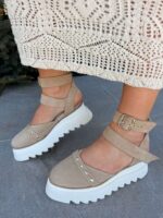 Pantofi piele naturală Avelia crem - imagine 2