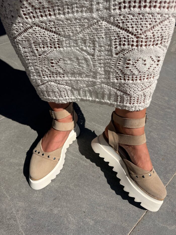 Pantofi piele naturală Avelia crem - imagine 7