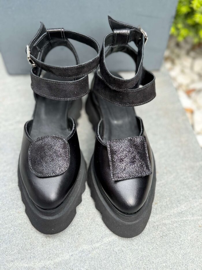 Pantofi piele naturală Elvyra black - imagine 6