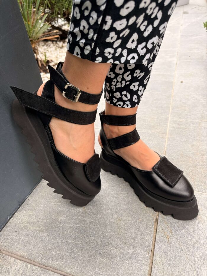 Pantofi piele naturală Elvyra black - imagine 3