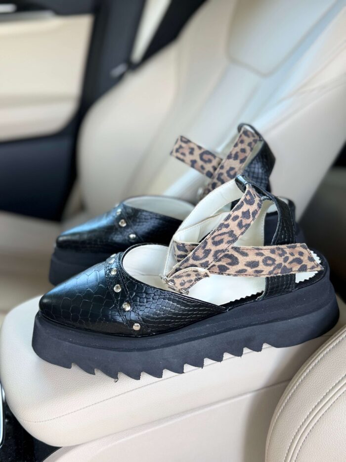 Pantofi piele naturală Avelia croco-print - imagine 6