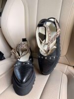 Pantofi piele naturală Avelia croco-print - imagine 2