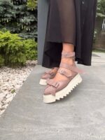 Pantofi piele naturală Riviera sarpe somon