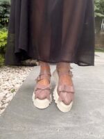 Pantofi piele naturală Riviera sarpe somon - imagine 3