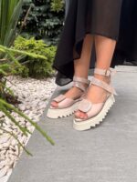 Pantofi piele naturală Elvyra decupat la degete - imagine 5